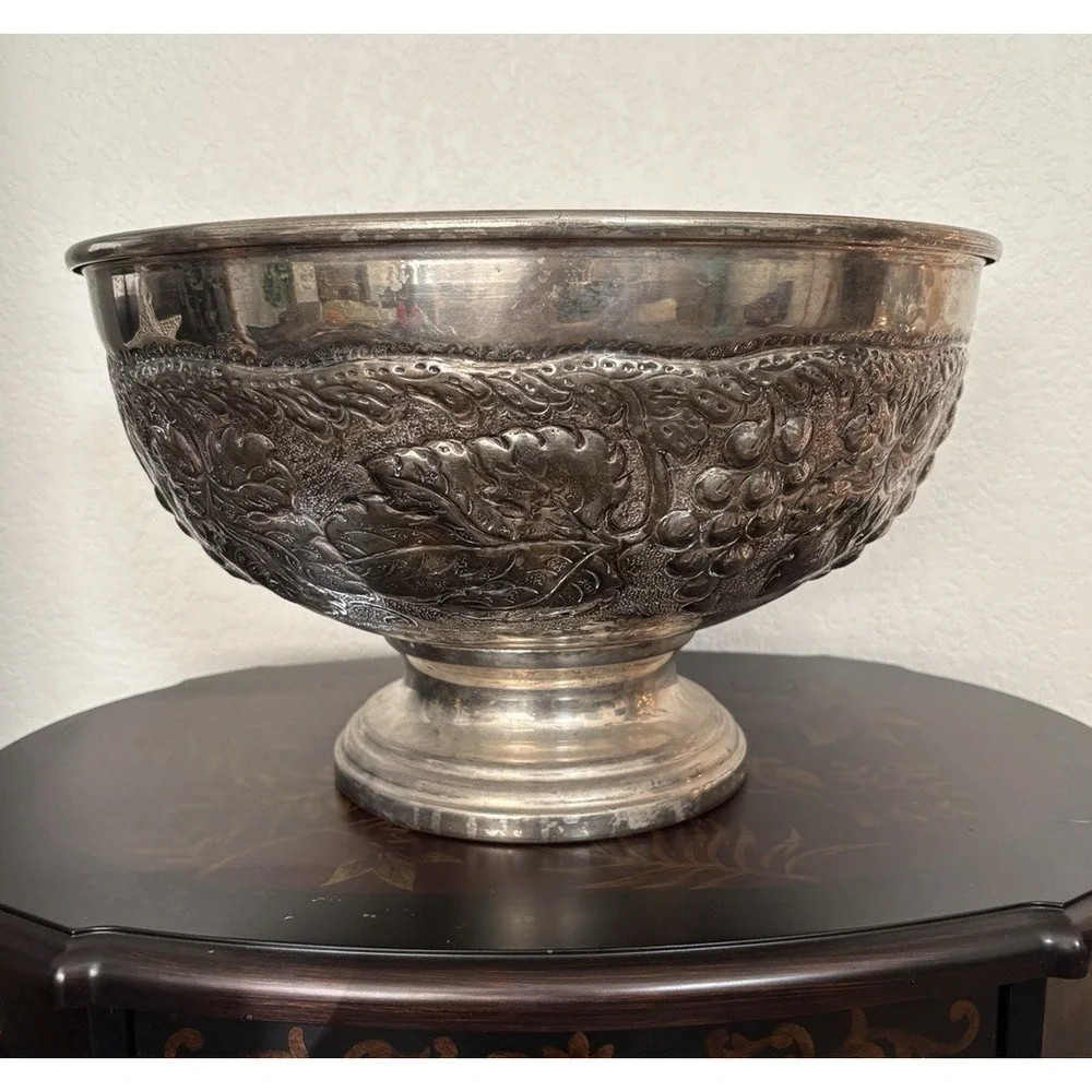 Vintage Extra Large Silver Plate Champagne Cooler Chiller Wine Ice Bucket
